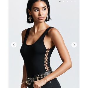 NWOT FOREVER21 black and gold bodysuit